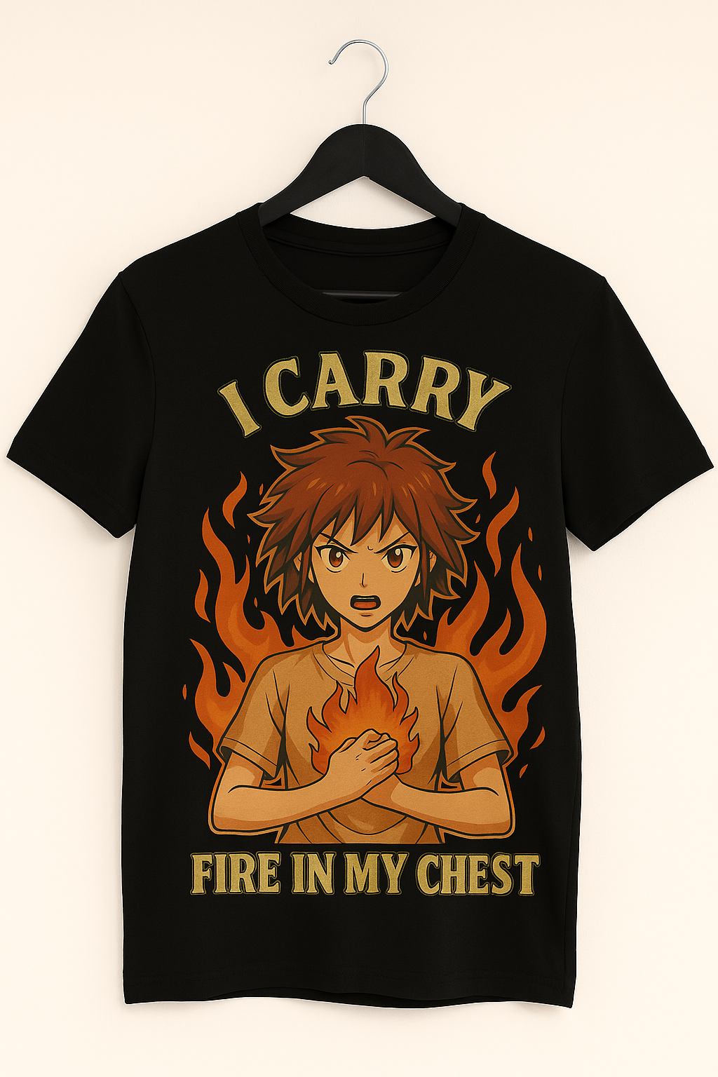 I Carry Fire In My Chest Shirt – Unisex Anime Graphic Tee
