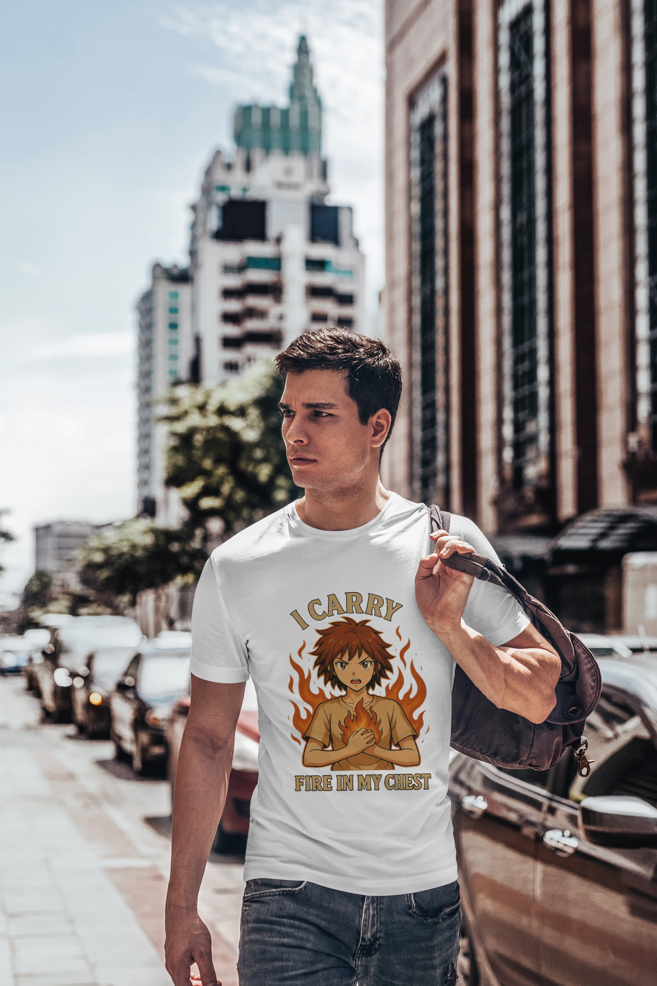 I Carry Fire In My Chest Shirt – Unisex Anime Graphic Tee
