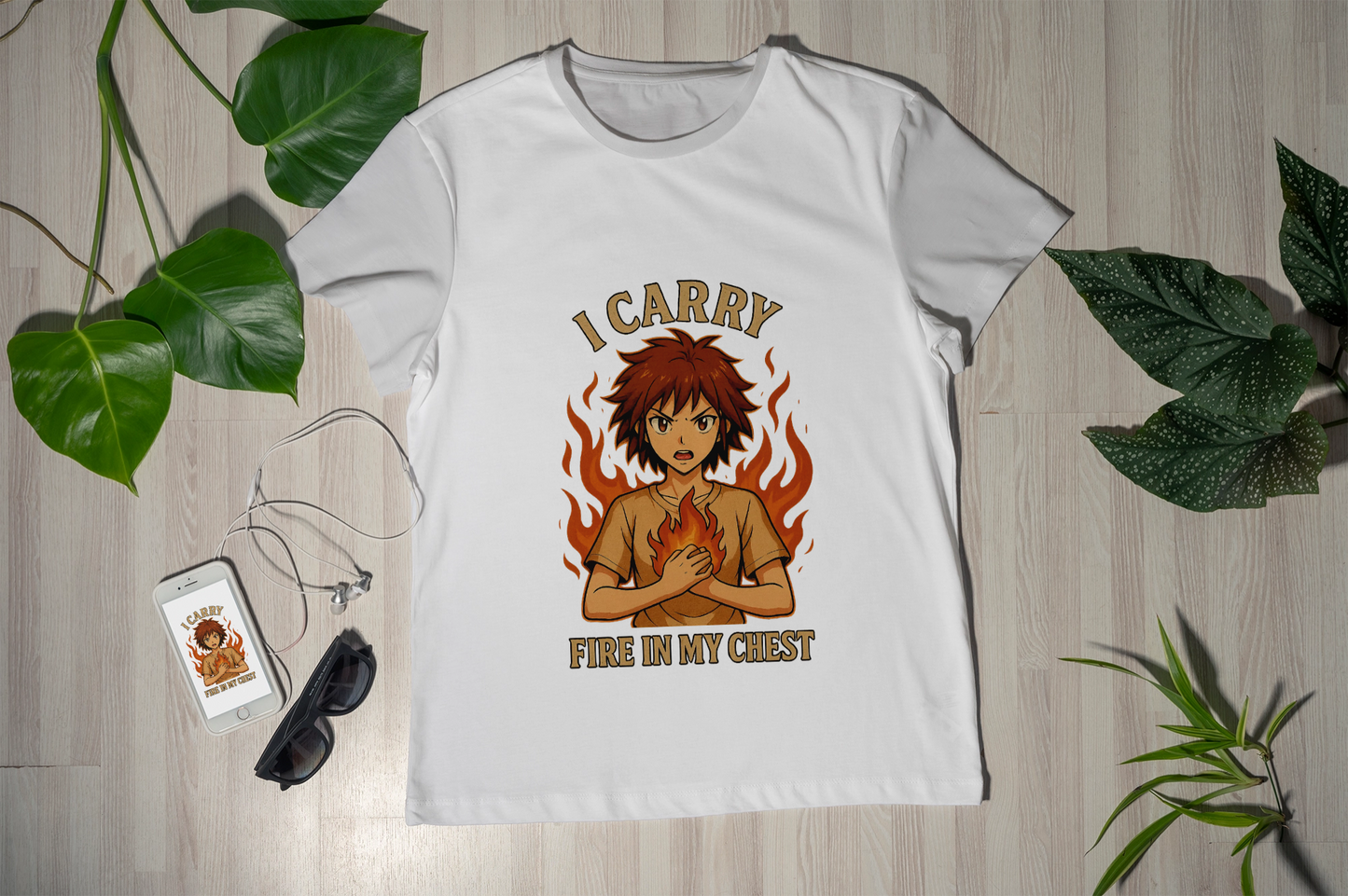 I Carry Fire In My Chest Shirt – Unisex Anime Graphic Tee