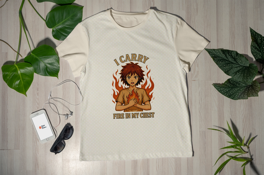 I Carry Fire In My Chest Shirt – Unisex Anime Graphic Tee