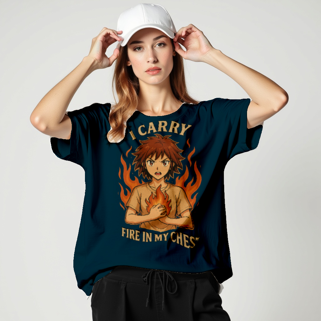 I Carry Fire In My Chest Shirt – Unisex Anime Graphic Tee