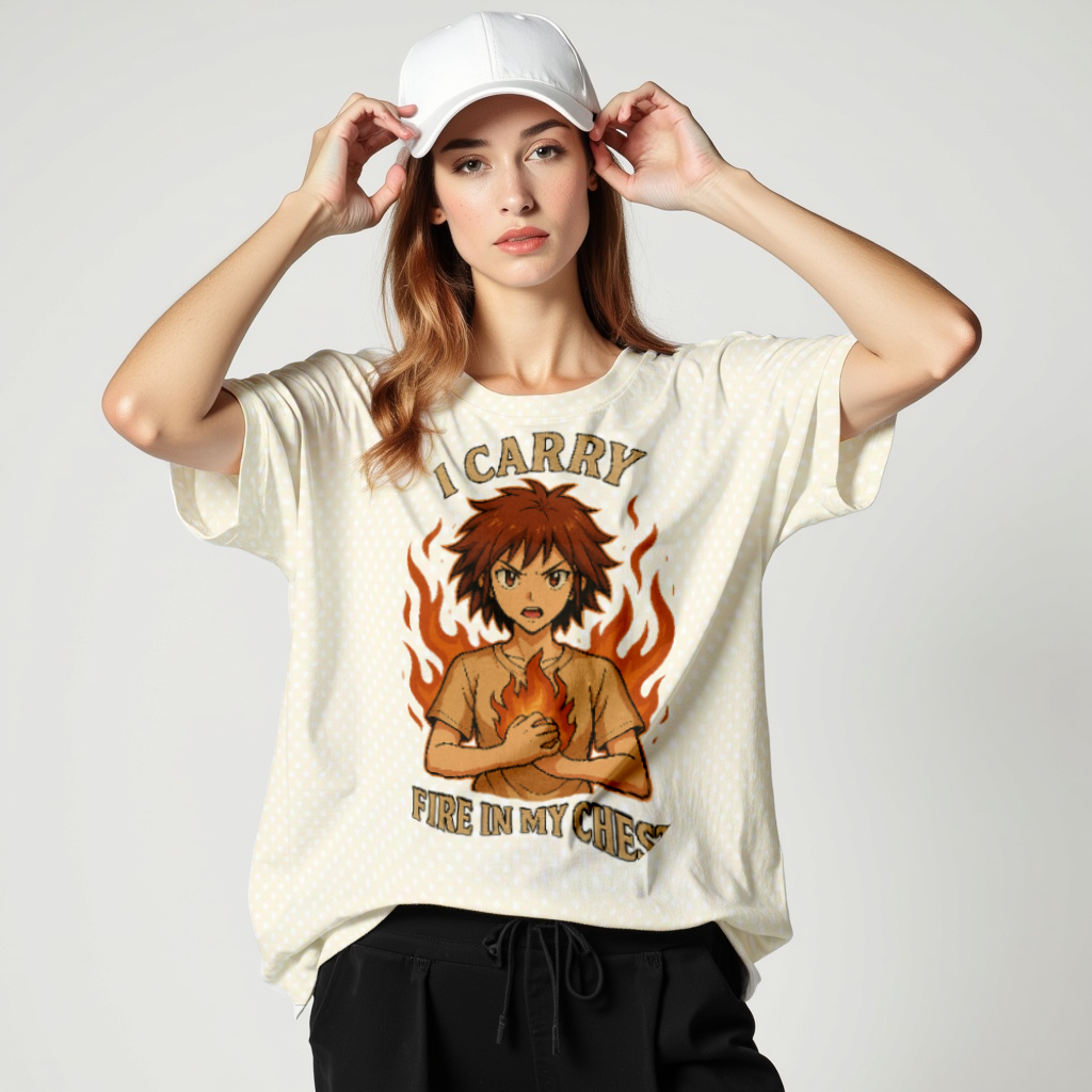 I Carry Fire In My Chest Shirt – Unisex Anime Graphic Tee