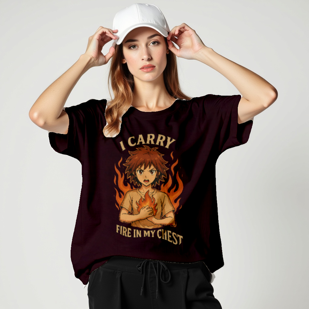 I Carry Fire In My Chest Shirt – Unisex Anime Graphic Tee