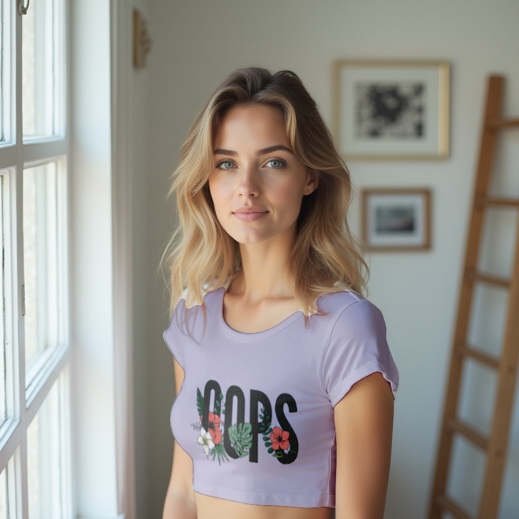Tropical OOPS – Bold Floral Crop Top