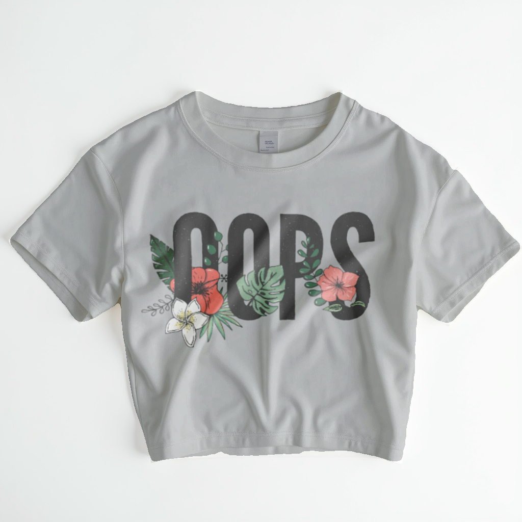 Tropical OOPS – Bold Floral Crop Top