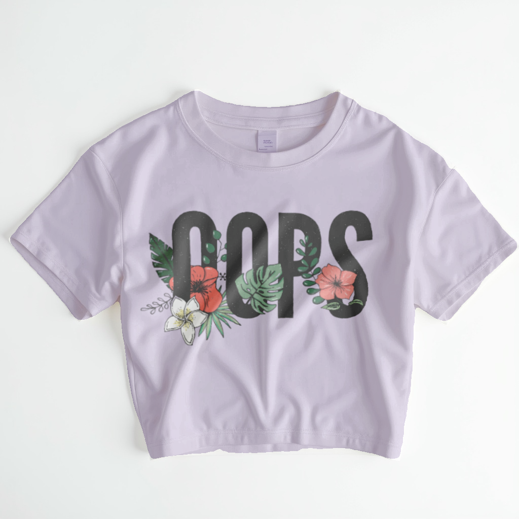 Tropical OOPS – Bold Floral Crop Top