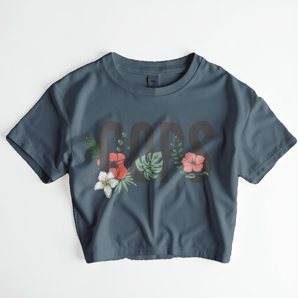 Tropical OOPS – Bold Floral Crop Top