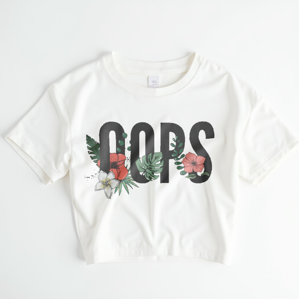 Tropical OOPS – Bold Floral Crop Top
