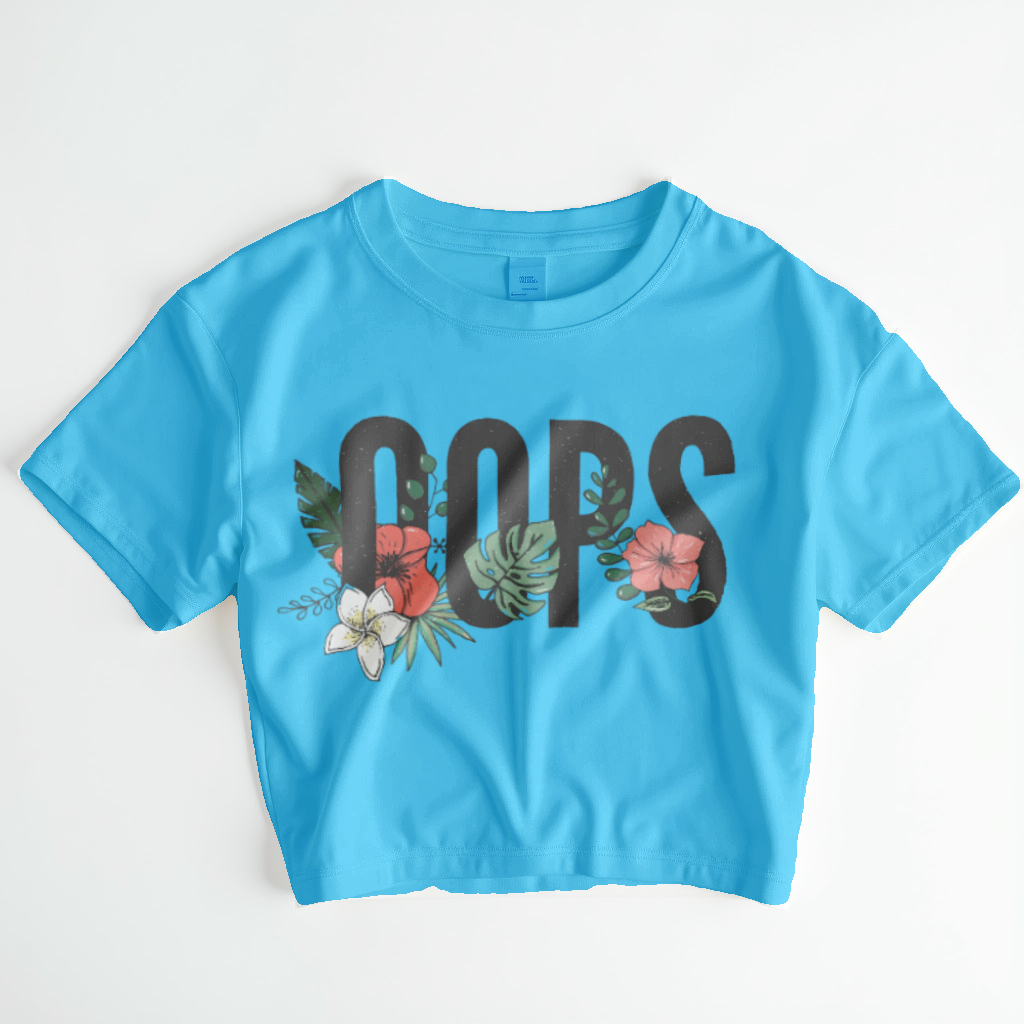 Tropical OOPS – Bold Floral Crop Top