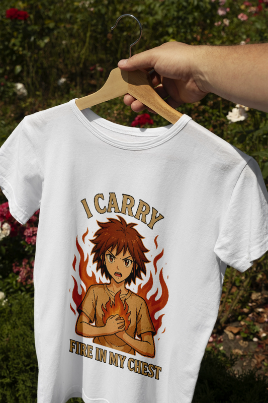 I Carry Fire In My Chest Shirt – Unisex Anime Graphic Tee
