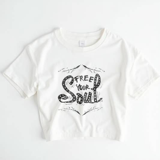 Free Your Soul – Artistic Typography Crop Top