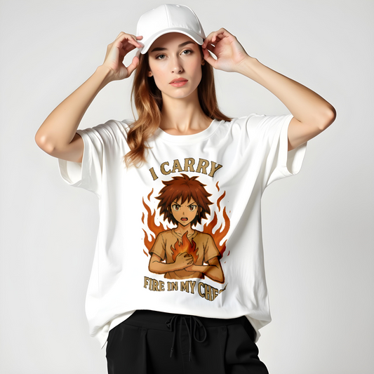 I Carry Fire In My Chest Shirt – Unisex Anime Graphic Tee